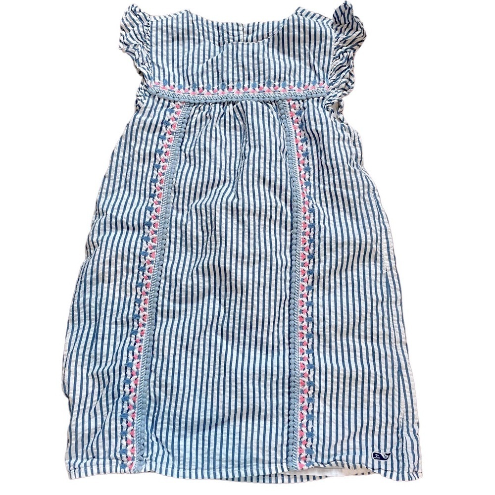 VINEYARD Vines 100% Cotton Girls Size 5 Summer Dress With Embroidery Detail